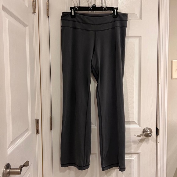 Old Navy Pants - Old Navy Do a Little Yoga Pants Charcoal Grey Mid Rise Straight Leg Womens L
